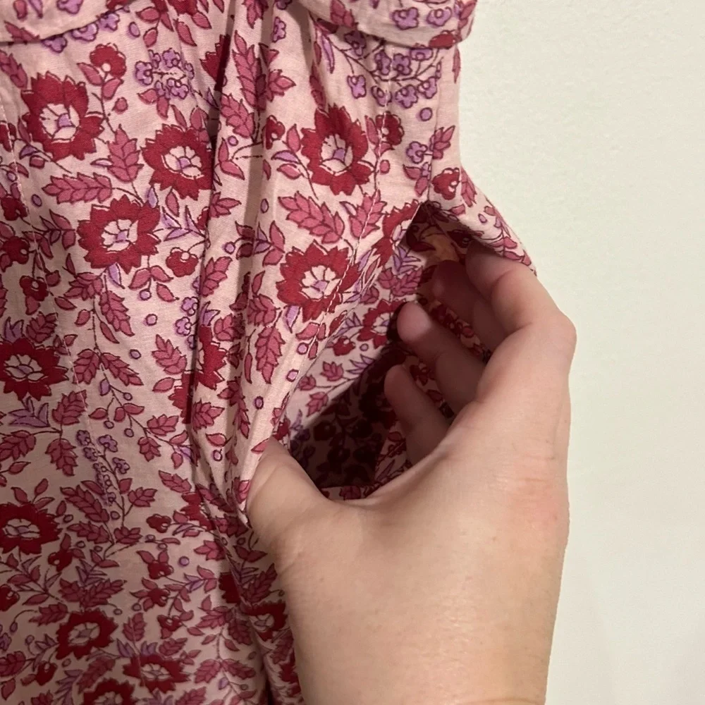 Faherty Adella Floral Pink Sleeveless Racerback Jumpsuit SIZE SMALL